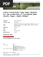 2 Wire Fourdrinier Type Paper Machine For The Production of Corrugated Base Kraft Paper Width 2550mm PDF