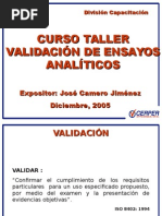 Curso de Validación CERPER - Jose Camero