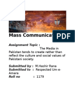 Mass Communication: Assignment Topic