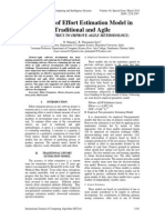 Analysis of Effort Estimation Model in Traditional and Agile (USING METRICS TO IMPROVE AGILE METHODOLOGY)