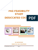 Prefeasibility Study On Desiccated Coconuts