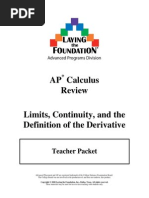 Review 1 - Limits - Continuity (Pcalc+ To AP Calc)