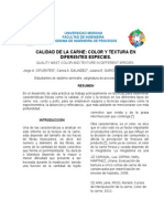 INFORME 2 Calidad de La Carne Color y Textura en Diferentes Especies 1