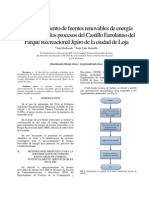 Aprovechamiento de Fuentes Renovables de Energía para Potenciar Los Procesos Del Castillo Eurolatino Del Parque Recreacional Jipiro de La Ciudad de Loja
