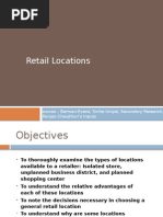 Retail Locations: Sources - Berman-Evans, Sinha-Uniyal, Secondary Research, Prof - Ranjan Chaudhuri's Inputs