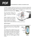 I. Classifications of Microphone According To Elements Used Dynamic Microphones