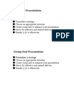 Giving Oral Presentations: Formulate A Strategy