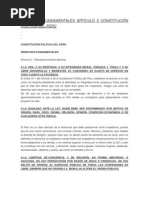 Derechos Fundamentales Articulo 2 Constitución Política Del Perú