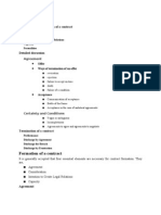 Formation and Termination of Contracts