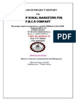 Scope of Rural Marketing For F.M.C.G Company: Research Project Report On