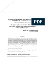 El Aporte Filosófico de Gadamer y Taylor A La Democracia: Actitud de Diálogo Abierto y Reconocimiento Recíproco