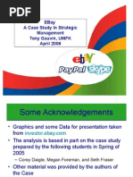 Ebay A Case Study in Strategic Management Tony Gauvin, Umfk April 2006