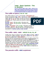 4 Basic Spatials - The Suffix of Place Position