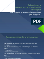 Aplicaciones y Consecuencias de La Evaluación Psicológica