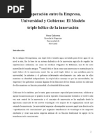 Cooperación Entre La Empresa Universidad y Gobierno El Modelo Triple Hélice de La Innovación