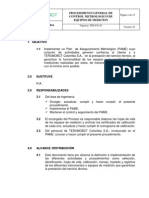 Procedimiento General de Control Metrológico de Equipos de Medicion