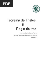 Teorema de Thales y Regla de Tres