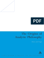 (Bloomsbury Studies in Philosophy) Delbert Reed-Origins of Analytic Philosophy - Kant and Frege-Bloomsbury Academic (2008)