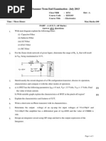 Summer Term End Examination - July 2013