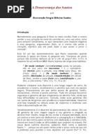 A Perseverança Dos Santos - Reverendo Sérgio Ribeiro Santos