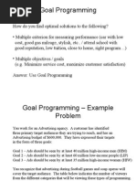 Goal Programming