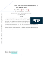 Electronic Properties of Boron and Nitrogen Doped Graphene: A First Principles Study