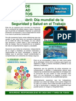 Charla de Seguridad Sobre El Dia de La Seguridad y Salud en El Trabajo