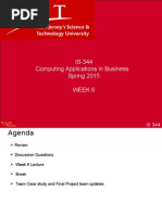 IS-344 Computing Applications in Business Spring 2015 Week 6