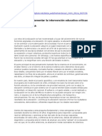 Notas para Fundamentar La Intervención Educativa Críticas