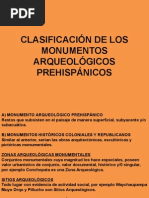 Clasificación de Los Monumentos Arqueológicos Prehispánicos