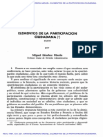 SANCHEZ MORON, Miguel. Elementos de La Participación Ciudadana. 1984