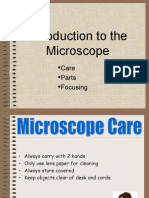 Introduction To The Microscope: Care Parts Focusing