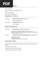 Resume 1 Ryan Hickey