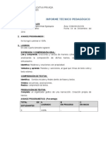 Informe Tecnico Pedagogico Inicial 5 Años Ultimo Bimestre