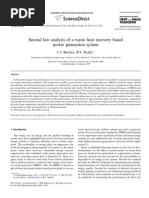 Second Law Analysis of A Waste Heat Recovery Based