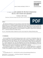 A Finite Element Analysis For The Least Temperature Rise in A Hot Torsion Test Specimen