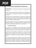 Historia de Administración de Operaciones