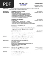 Ryan Wood 2010 Resume