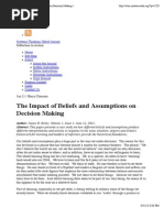 The Impact of Beliefs and Assumptions On Decision Making - Systems Thinking World Journal