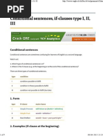 Conditional Sentences, If-Clauses Type I, II, III PDF