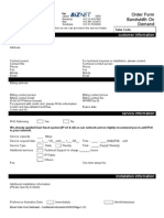 Order Form - Bandwidth On Demand