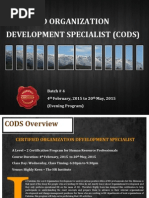 Certified Organization Development Specialist (Cods) : Batch # 4 4 February, 2015 To 20 May, 2015 (Evening Program)