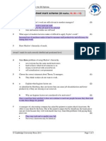 Chapter 14: Worksheet Mark Scheme: (28 Marks,)