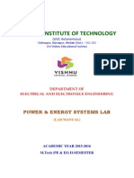 Powe and Energy Lab Manual - M.tech (PEES) - II Sem Lab