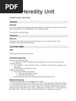 Unit - Lesson Plan - Genotypes and Phenotypes