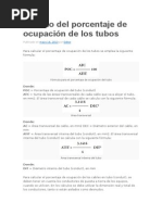 Calculo Del Porcentaje de Ocupación de Los Tubos