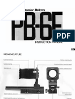 Nikon PB-6E Extension Bellow Instruction Manual