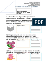 Guía Resolución de Problemas Sumas y Restas DIFERENCIADA FRANCISCA