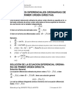 Ecuaciones Diferenciales de Primer Orden Solucion Directa