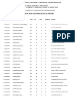 Mbarara University of Science & Technology Government Sponsorship Admission List 2015/2016